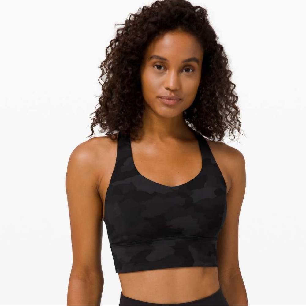 Lululemon Women's Black Camo Sports Bra Size 6